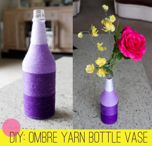 Home DIY: How To Make An Ombre Yarn Bottle Vase! - Bespoke-Bride ...