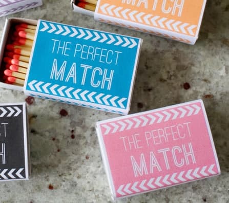 Wedding DIY: Match Box Favors with a Free Download! - Bespoke