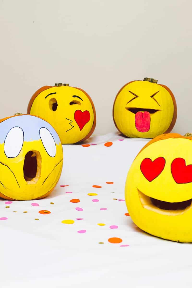 DIY Emoji Pumpkins Halloween Decor Fun Painting Tutorial-4