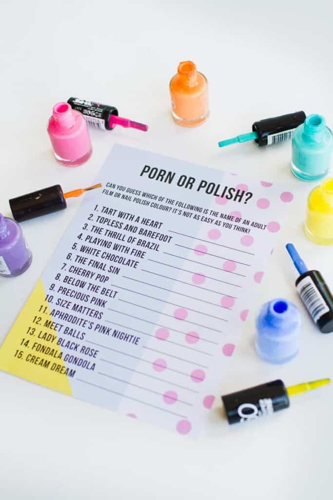 Porn Or Polish Hen Party Game Bachelorette Game And Bridal Shower Game Bespoke Bride Wedding Blog 