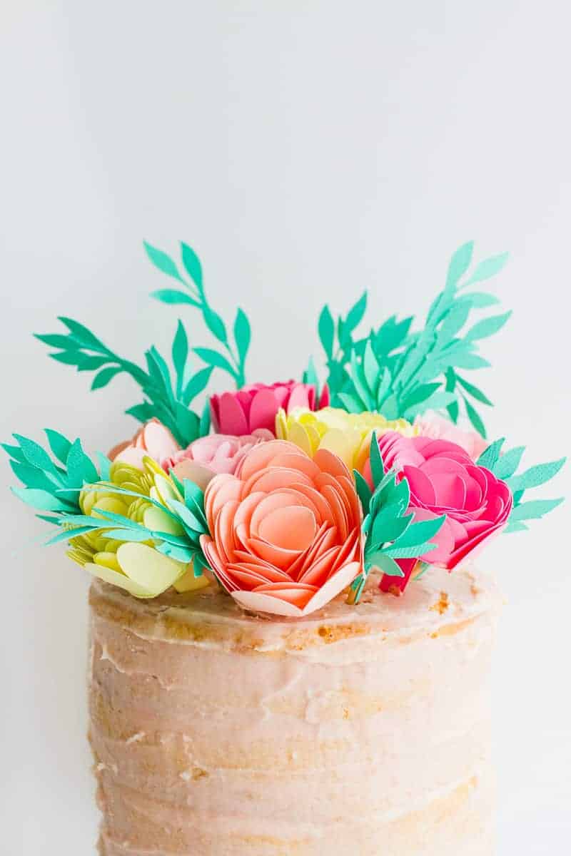Easy Paper Flowers Cake Topper - Pretty Providence