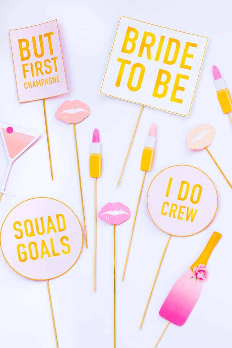 bachelorette party photo booth props printable
