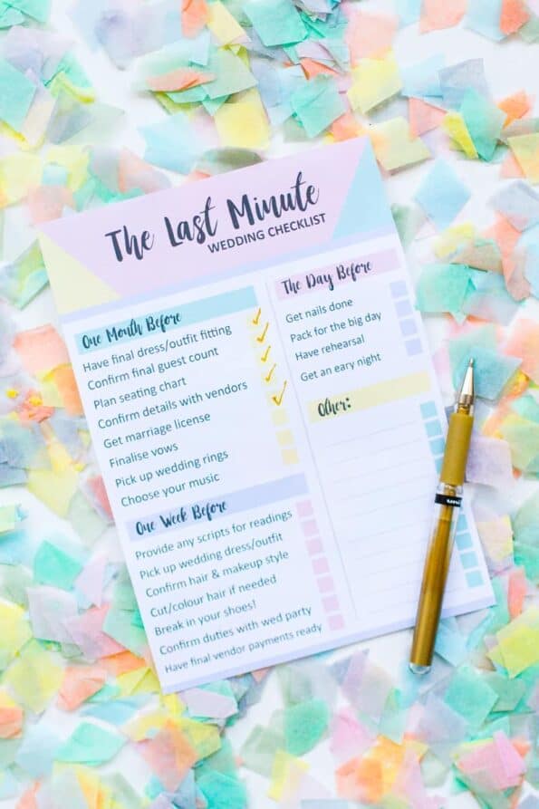 GRAB THIS FREE PRINTABLE LAST MINUTE WEDDING CHECKLIST | Bespoke-Bride ...