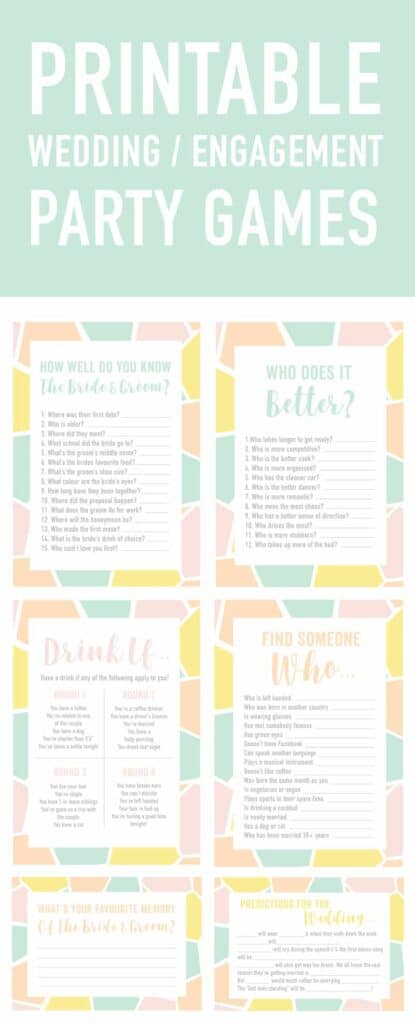 free printable engagement party or wedding ice breaker game find the