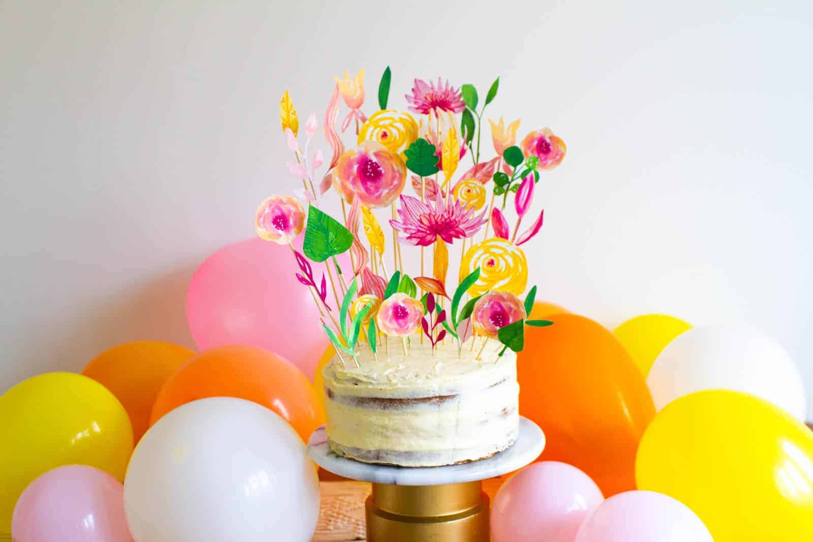 Flower Tangent by Debora | How To Make a Simple Fresh Flower Cake Topper!