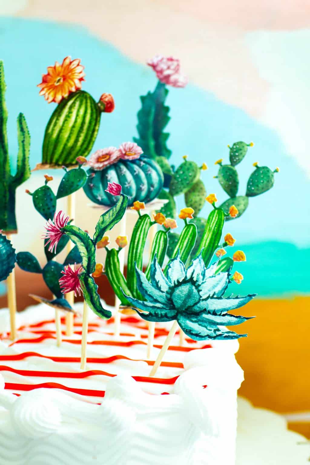 Cactus Cake Toppers For A Desert Boho Themed Wedding Bachelorette Or Party Bespoke Bride