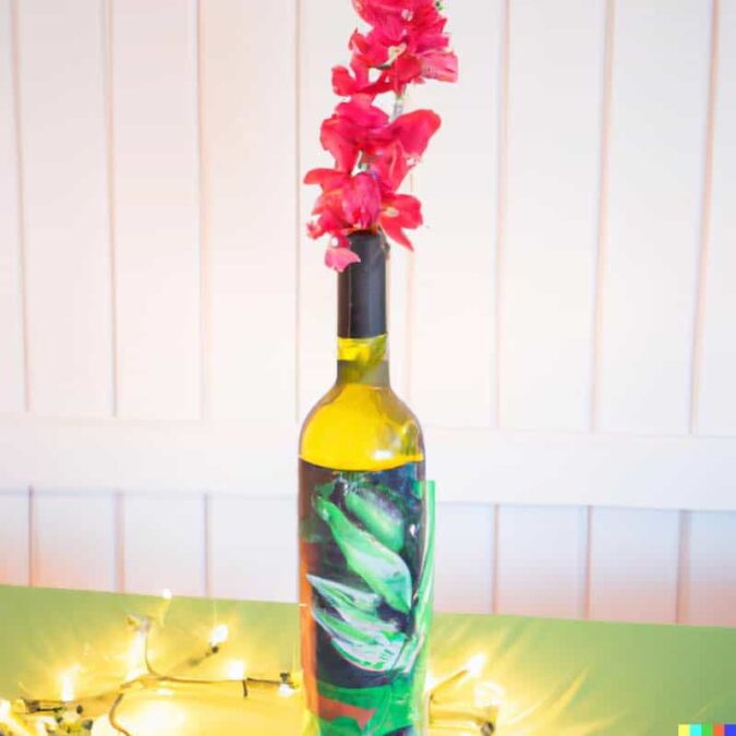 DIY wedding Wine Bottle Centerpiece