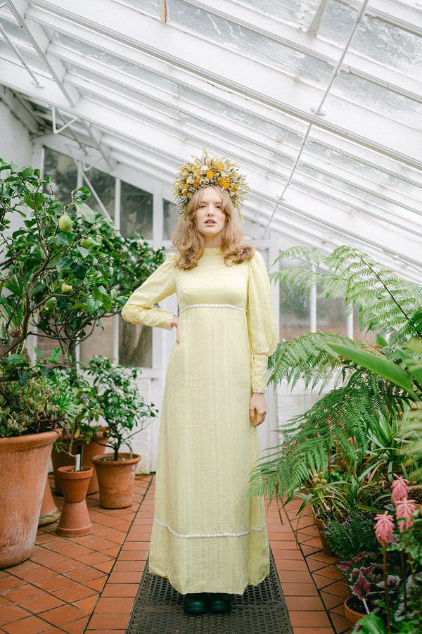sustainable fashion photoshoot English Garden Vintage Boho Bride