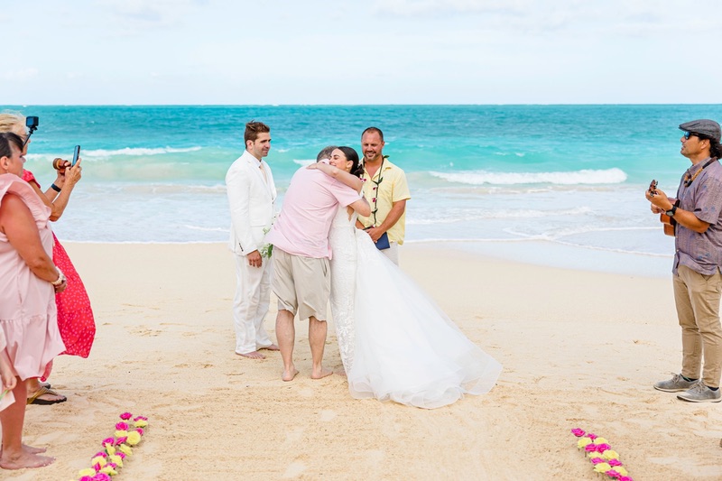 Tropical Beach Wedding at Waimanalo Bay in Honolulu Hawaii