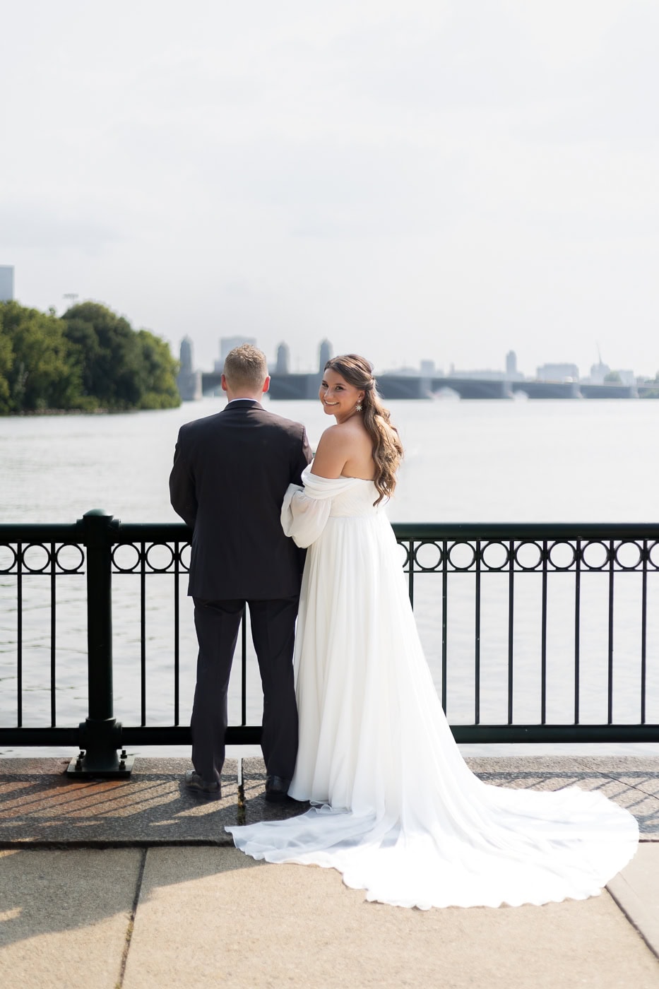 colorful wedding at the Museum of Science Boston