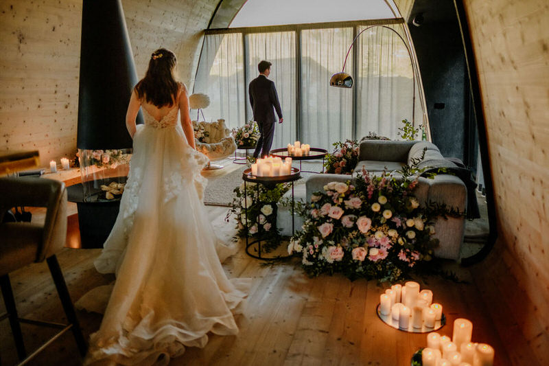 romantic elopement in the Dolomites in italy