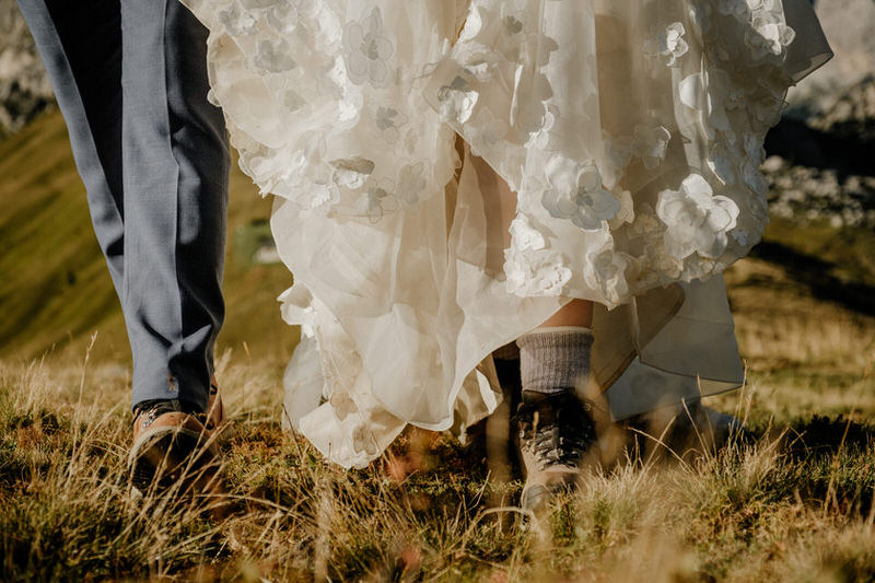 romantic elopement in the Dolomites in italy