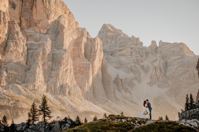 intimate and romantic elopement in the Dolomites italy