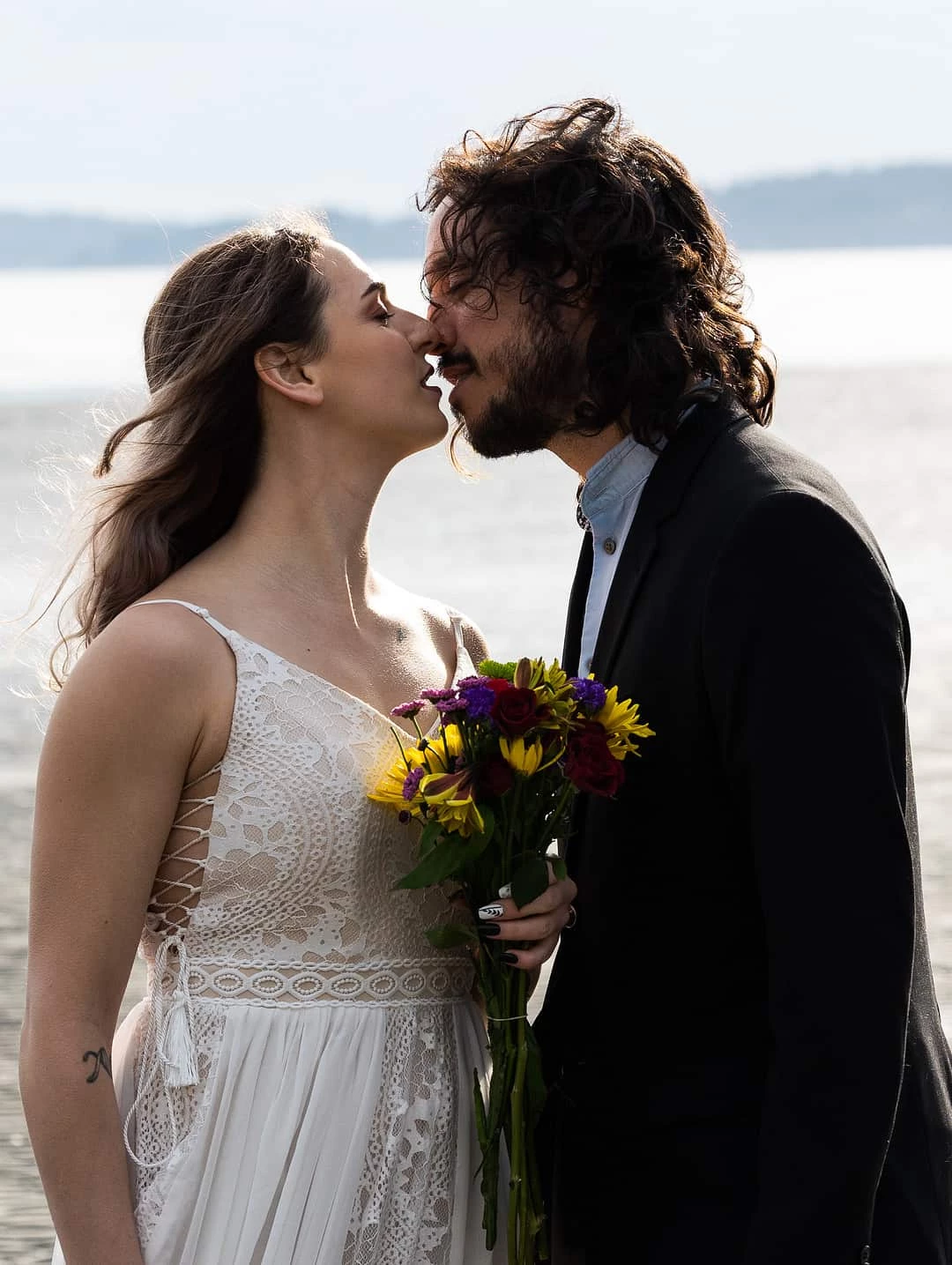 Styled Beach Elopement photoshoot pictures in seattle